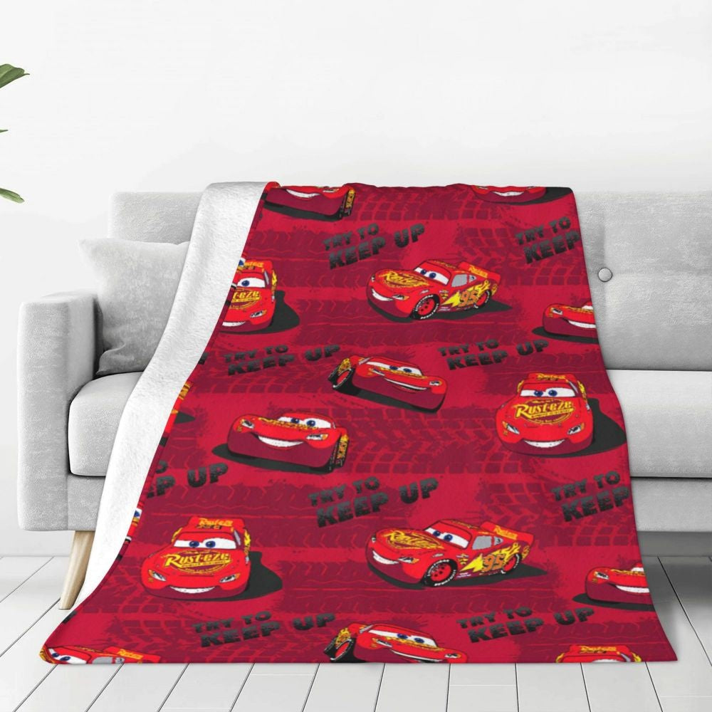 Cars Lightning McQueen 95 Flannel Blanket Life Is A Highway Super Warm Throw Blanket for Couch Bed Picnic Bedspread Sofa Bed