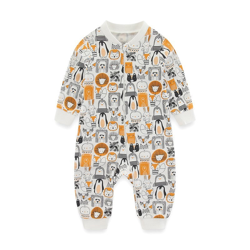 Kiddiezoom 1/2Pcs Fashion Christmas Cartoon 100%Cotton zipper Baby Boy Girl Rompers Soft newborn Clothes