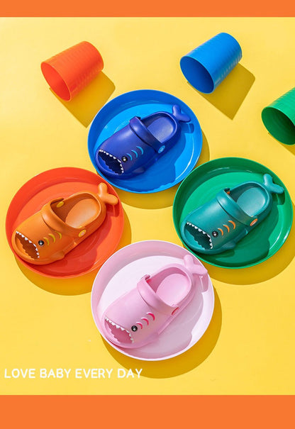 Children Sandals Kids Cartoon Shark Summer Toddler Boys Girls Soft Sole Baby Shoes Anti-Slip Slippers