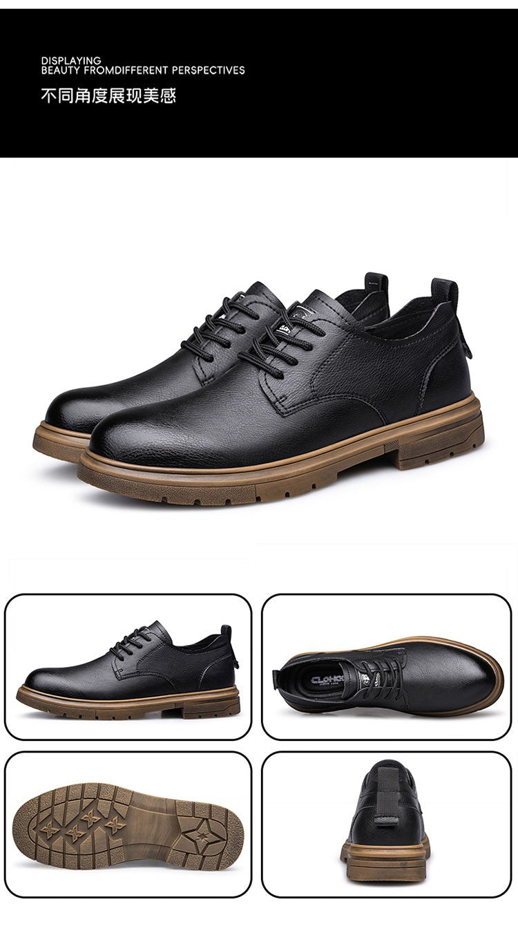 52/2000  CLOHOO handmade men's shoes business casual leather shoes breathable soft sole comfortable classic lace-up men's shoes