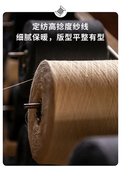 Autumn Winter Thickened Warm 100% Pure Wool Vest Men's Vest with Hood Zipper Cardigan Casual Pocket Sweater Jacket