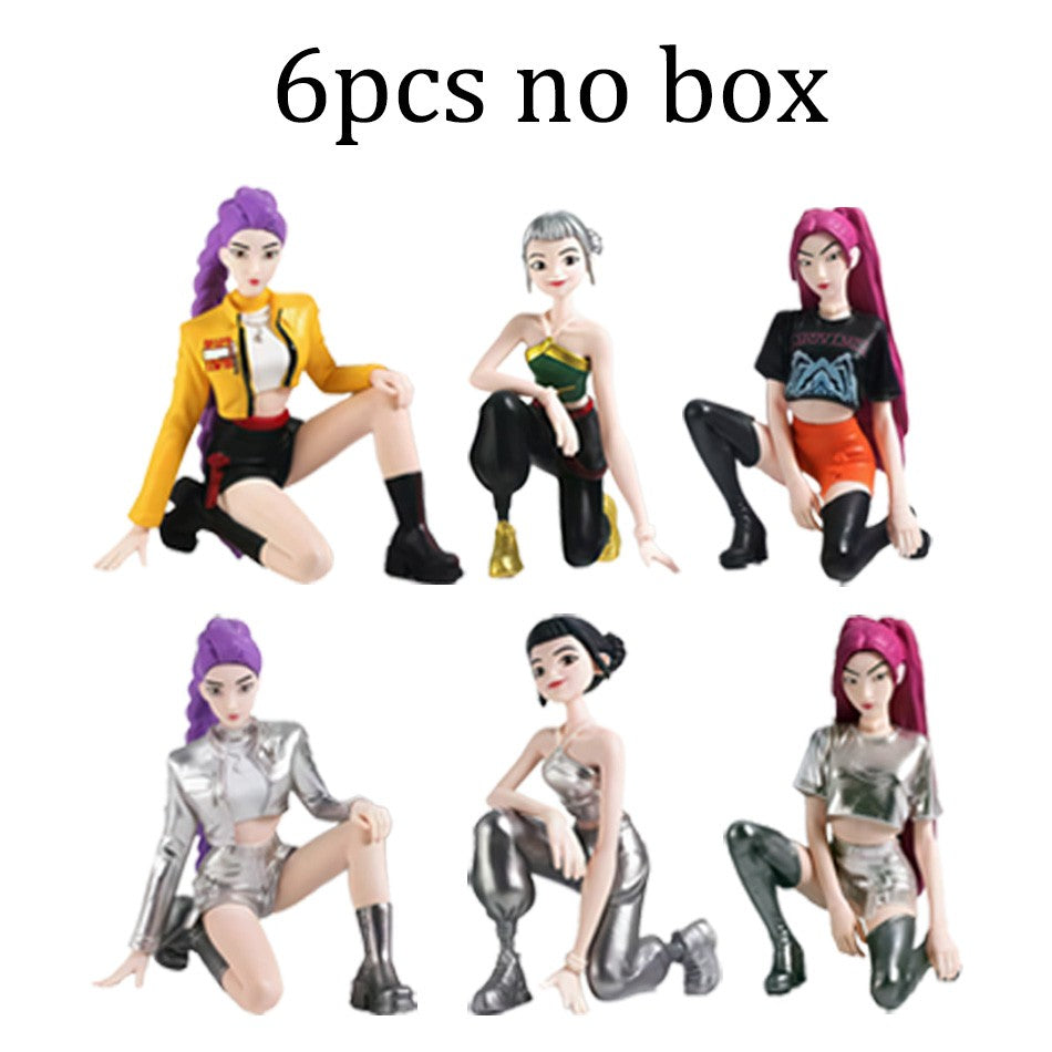 Conjunto de Bonecos Colecionáveis Kpop Demon Hunters Huntrix - Rumi Mira Zoey Sussy Tigre Derp Brinquedos Temáticos KPop para Fãs