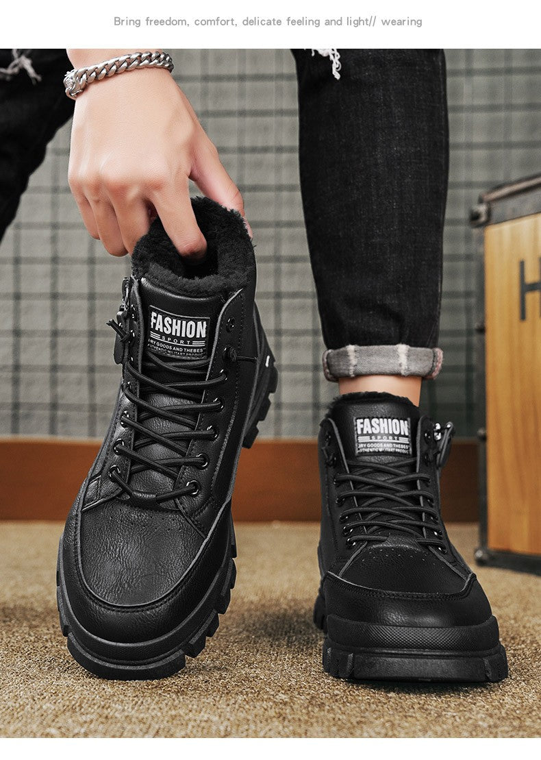 Men's winter warm ankle boots, new anti-slip sports shoes, men's motorcycle snow boots Botas Para Hombre