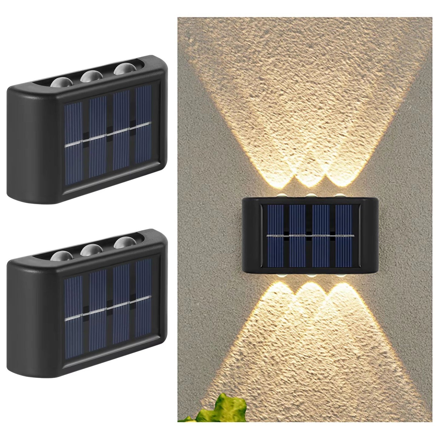 Solar Up And Down Double-headed High Brightness Wall Lights Garden Lights Door Sign Wall Lights Outdoor Waterproof Wall Washer