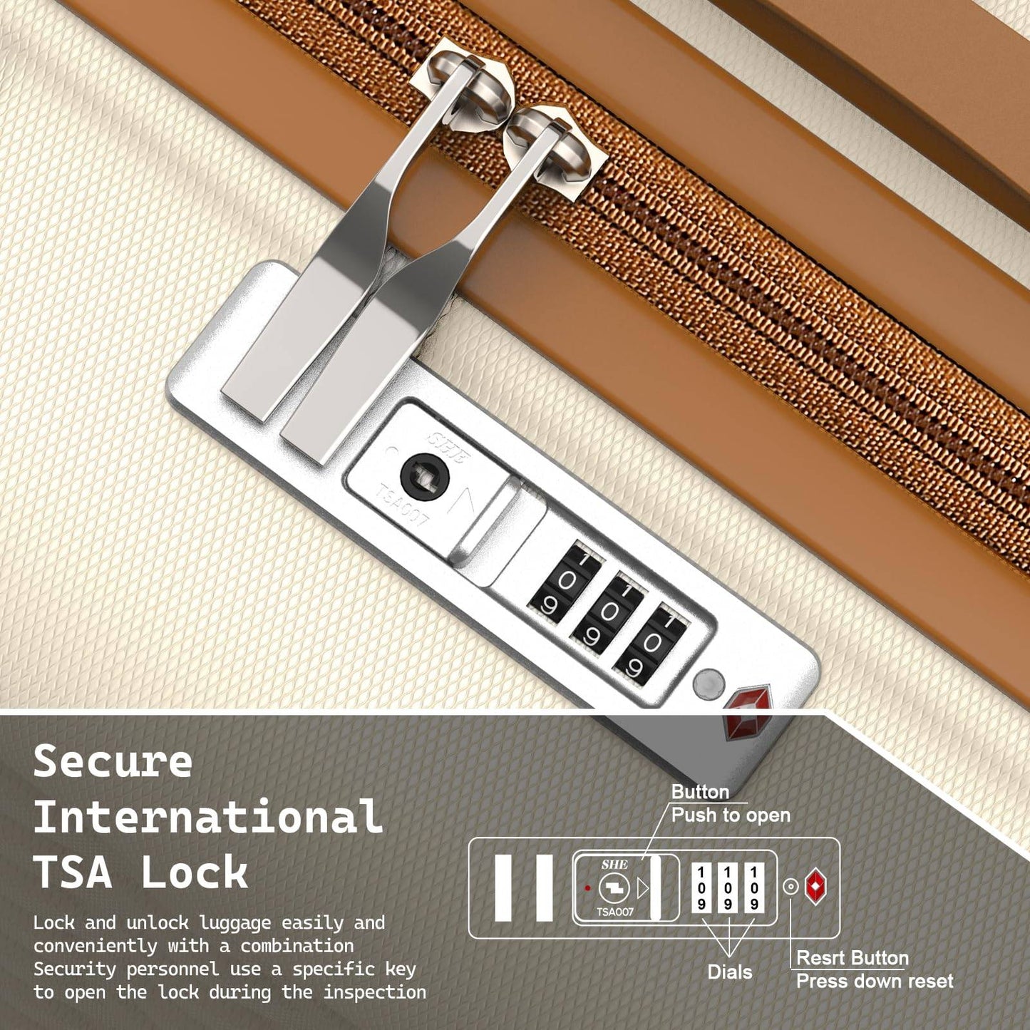 Melalenia Conjunto de Bagagem de Viagem de 7 Peças, Mala Rígida Leve e Durável com Bolsa de Viagem e Necessaire, Cadeado TSA