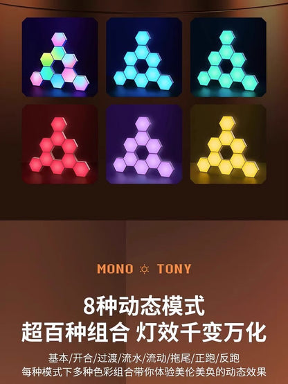 Hexagon Wall Lights, Smart LED Light Panels with App & Remote, DIY Room Decor for Autism, Game Room Decor, Party, Gifts, 12 Pack