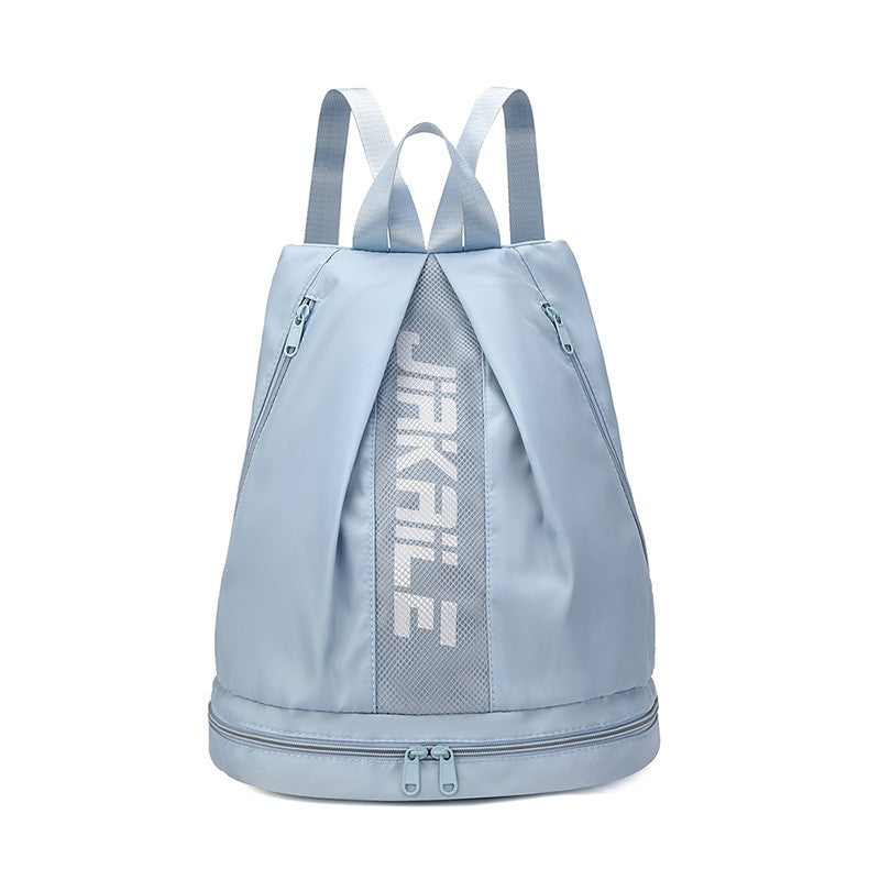 Mochila esportiva, bolsa de viagem leve, compartimento independente para sapatos, múltiplos zíperes, grande capacidade de armazenamento, com estampa de letras