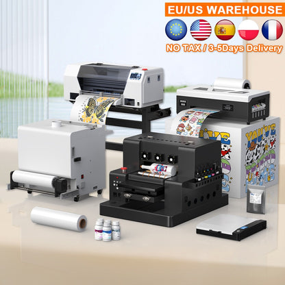US/EU Stock A3 XP600 DTF Printer Machine A3 UV Sticker Printer DTF Printer Direct to Film Print DTF Printer A4 T-Shirt Printer