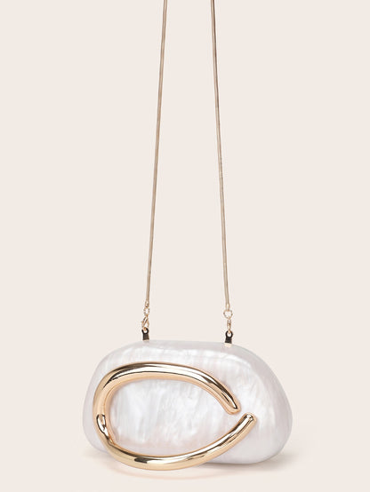 2025 Fashion Women Luxury Evening Banquet Clutch Bag Bride Metal Shoulder Wedding Purse Party Crossbody Day Closure Box Handbag