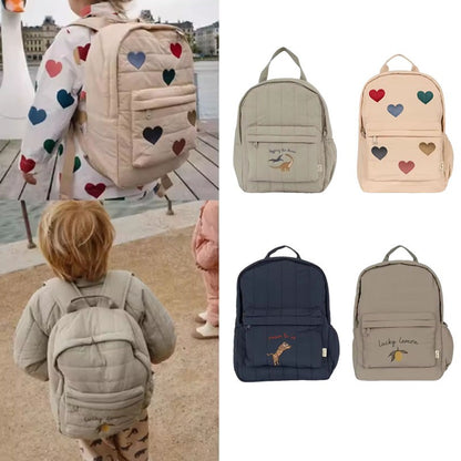 Mochila Infantil de Desenho Animado com Novo Design 2025, Padrão de Bordado de Animais, Mochila Escolar para Meninos, Meninas, Crianças Pequenas, Pré-Escola e Creche