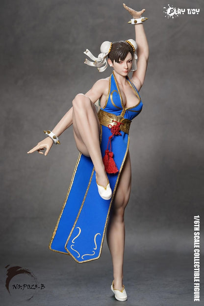 1/6 Scale Chun Li Action Figure P023 - Fighting Goddess with Movable Eyes 12'' Female Soldier Body Model Toy in Stock