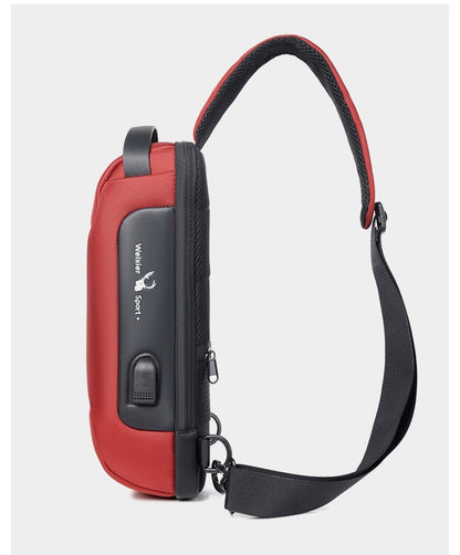 2023 Men's Chest Bag Waterproof Crossbody Bag Multifunction Anti-theft Travel Bags Shoulder Bag Male USB Charging Pouch for Man