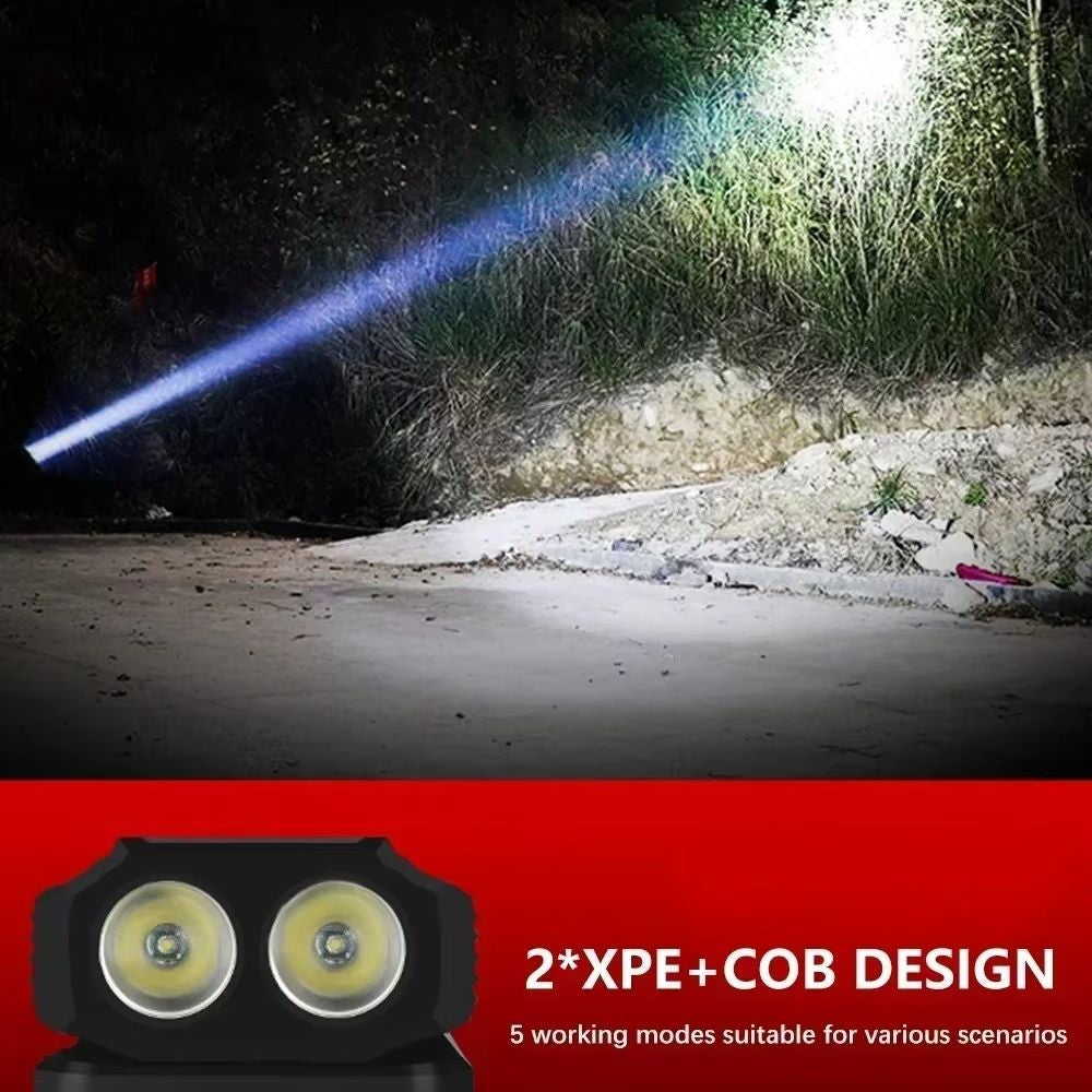 Multifunctional LED Flashlight with COB Strong Light Portable Camping Lamp Tail Magnet Waterproof Adjustable Outdoor Lantern