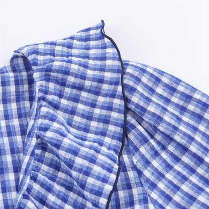 Women's Shirt Fall 2025 New Red Check Long Sleeve Stacked Decoration Pastoral Collegiate Shirt Casual Fashion Lively Personality