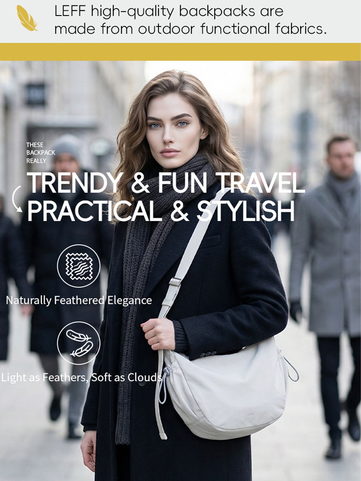 LEFF Fashion Women Crossbody Bag High Quality Nylon Commuting Bags Waterproof Outdoor Travel Shoulder Bag New Causal Female Bags