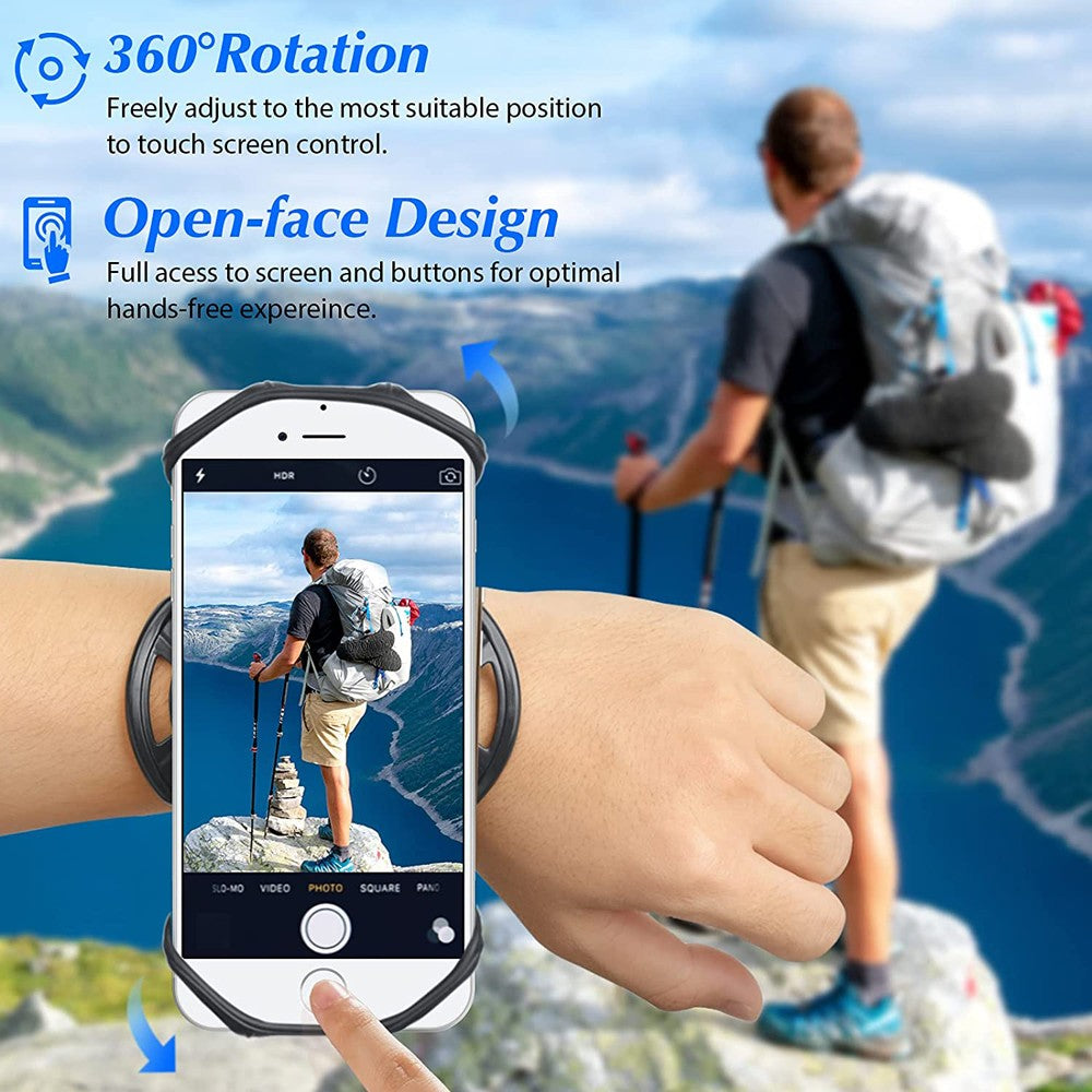Running Wristband Phone Holder 360°Rotation Detachable Sports Armband with Key Holder for iPhone Samsung Xiaomi Huawei Phone