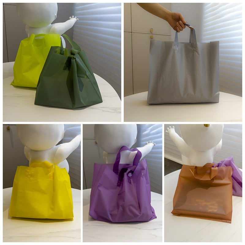 50pcs frosted tote bags cosmetics store gift bags printed logo simple fashion packaging bags plastic bags custom wholesale