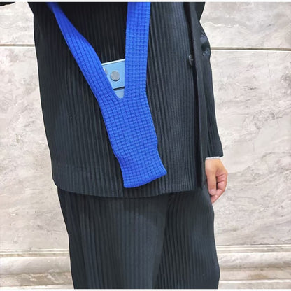 Knitted Phone Bag Scarf Style Unisex Crossbody Shoulder Phone Pouch Colorful Portable Slim Pocket Casual Phone Storage Accessory