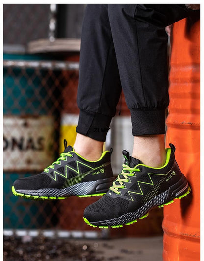 Anti-smash Safety Shoes Men Steel Toe Sneakers Puncture Proof Breathable Work Boots Man Fashion Construction Protective Footwear