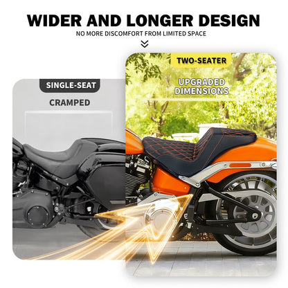 Banco do passageiro do motorista de duas pessoas da motocicleta Selim do piloto Banco dianteiro e traseiro para Harley Softail Fat Boy 2018-2025 Breakout FXBR 2023-25