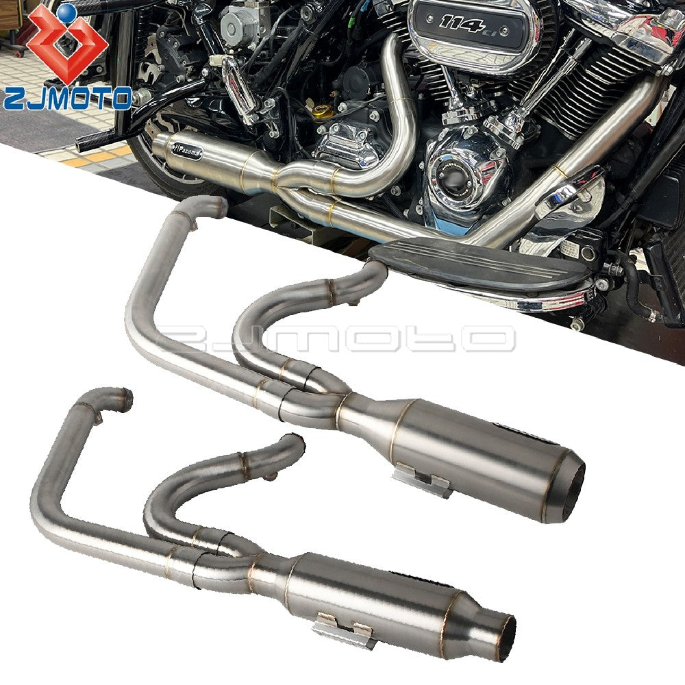 For Harley M8 Touring Electra Glide Road King Street Glide Road Glide 2017-2025 Motorcycle Complete Exhaust Muffler Escape Pipe