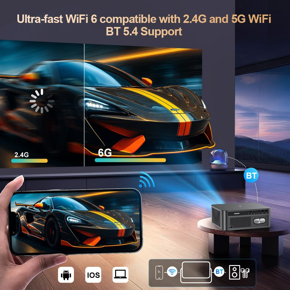 Projetor Portátil ThundeaL TD98Pro 2K 4K Full HD para Filmes e Jogos TD98 Pro 2G 32G Home Theater de Vídeo WiFi Projetor Android