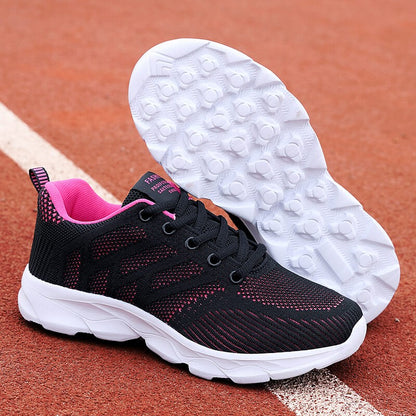 Novos Tênis Femininos Casuais Sapatos da Moda Respiráveis para Caminhada em Malha Sapatos Baixos Femininos 2024 Tenis Feminino Branco Sapatos esportivos femininos