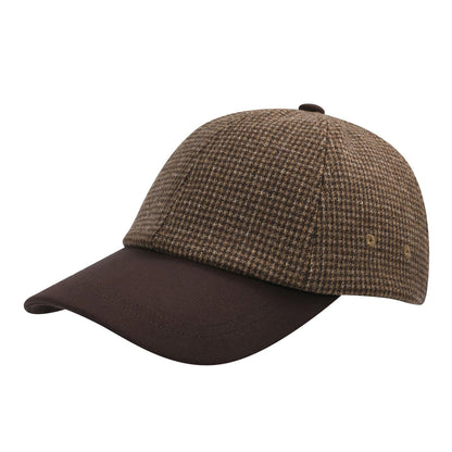 BOTVELA Men's Wool Tweed Baseball Cap Casual Style Soft Adjustable Unstructured Hat
