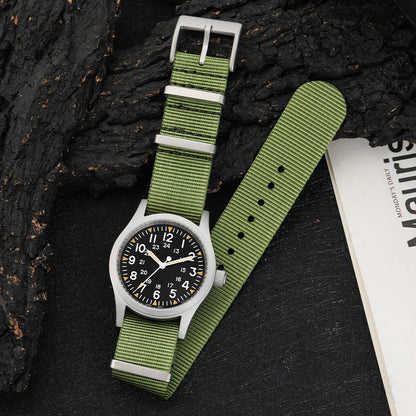 Militado Ml05 Vintage Field Watch VH31 Sweep Second Quartz Movement Sapphire Crystal High Clear AR Coating Luminous 38Mm Watches