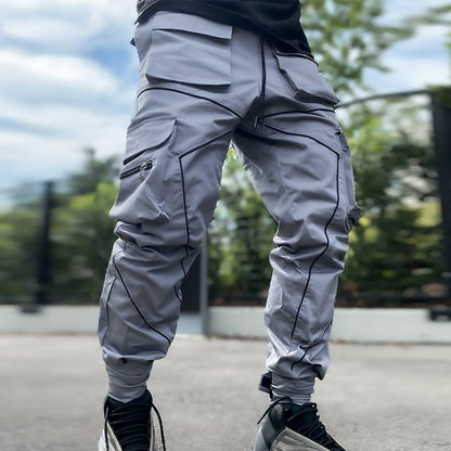 Men's Reflective Cargo Pants 2025 New Hip Hop Casual Joggers Trousers Multi-Pocket Men Sweatpants Streetwear Sports Pant M-3XL