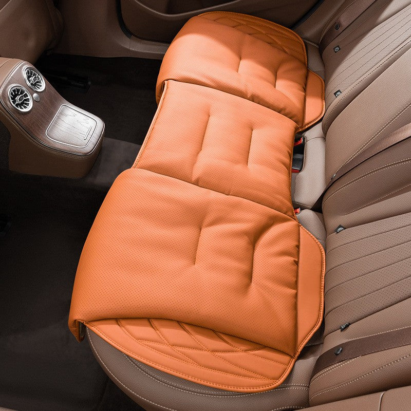 Nappa Leather Car Seat Cushion Rear Integrated Lumbar Support for All Seats Breathable Ventilated Comfort Auto Accessories