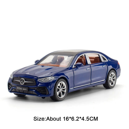 1:32 C260L E300L Carro de Brinquedo em Miniatura de Liga Fundida, 6 Portas Abertas, Luz e Som, Fricção, Pneus de Borracha, Veículo para Crianças de Presente