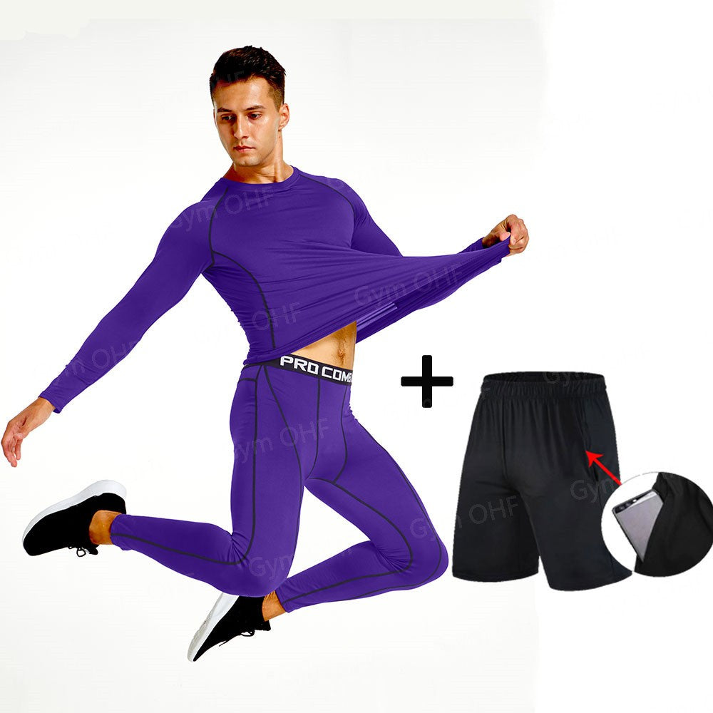 Thermal Man Underwear Set Spi/Der Compression T Shirt Leggings Yoga Sets Fitness
