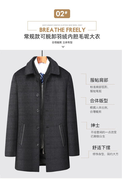 2024 New style Men's Woolen Coat Winter Classic Casual Overcoat Mens high quality Thicken trench coat men full size M-4XL