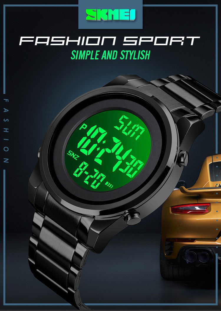 SKMEI Luxury Waterproof Watch for Men Stainless Steel Electronic Sports Digital Mens Wristwatches Man Clock Reloj Masculino 1611