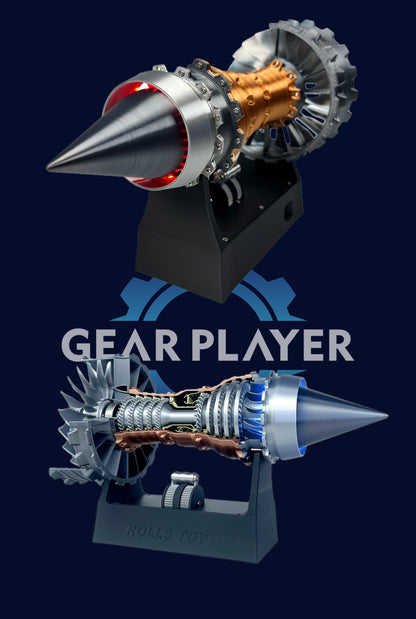 Kit de Modelo de Motor Turbojato com Velocidade Ajustável e Simulação de Chama Traseira para Montagem DIY e Projetos de Ciência