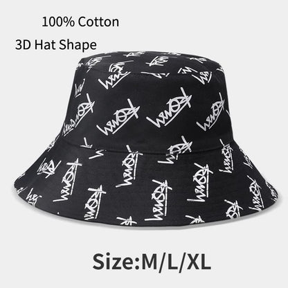 Big Head Letter Bucket Hat for Men Women XL Large Hip Hop Cap Fisherman Hat Summer Sun Hat Plus Size Panama