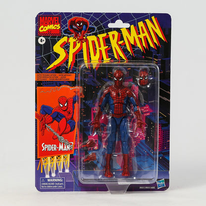 Boneco de Ação de PVC Colecionável Homem-Aranha Cel-Shading Comics Marvel Legends Retro Cardback Modelo de Brinquedo de Presente