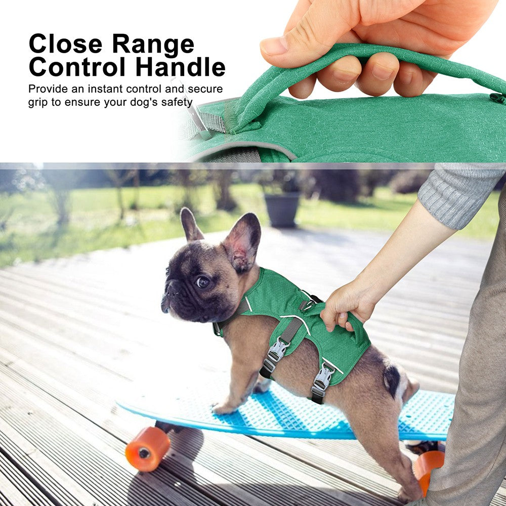 Coleira Peitoral de Nylon Anti-Fuga para Cães Colete Durável Reflexivo para Cães com Alça Ajustável para Cães Pequenos, Médios e Grandes, Pug