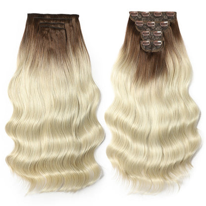 Bio Body Wave Clip in Hair Extensions 22 polegadas 4 peças/lote 220g Macio Natural Fibra Sintética Resistente ao Calor Clip in