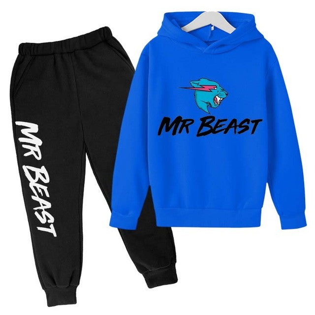 Children Kids Casual  Long Sleeve Hoodie Pullover Sweatshirt Tracksuit Jogger Sweatpants Unisex Sweatsuit Set