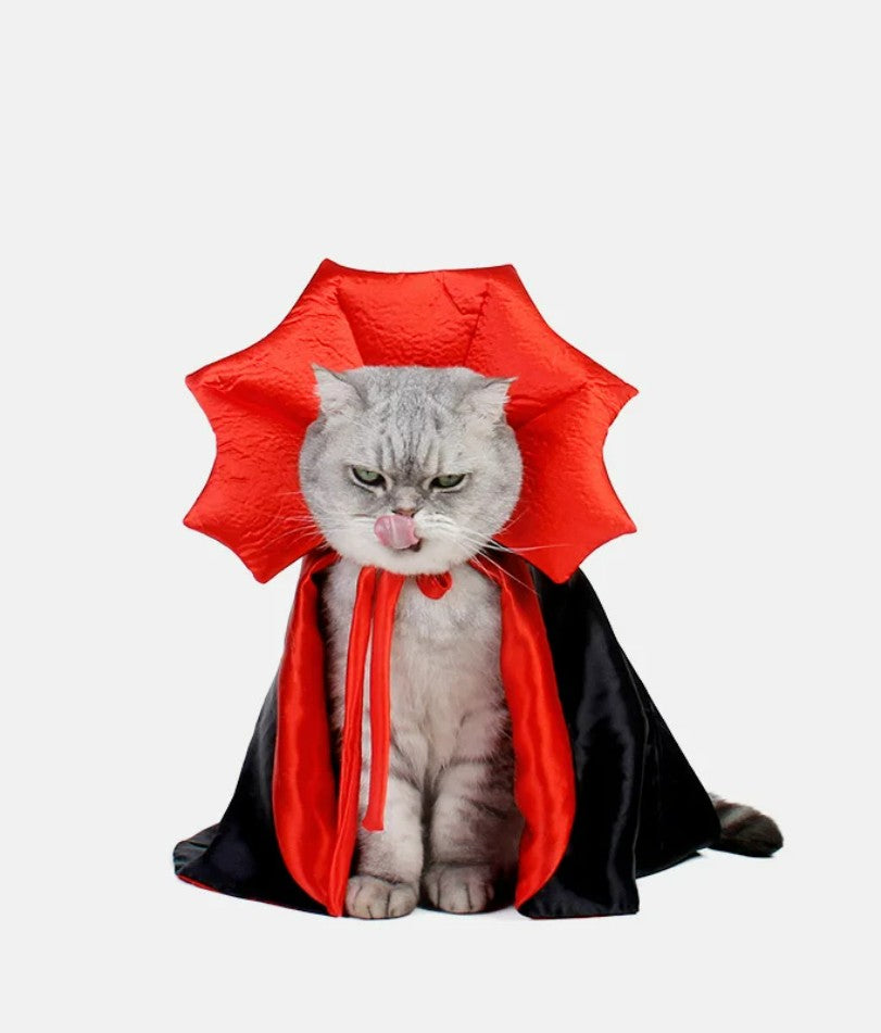 Fantasias de Halloween Fofas para Animais de Estimação Capa de Vampiro para Cães Pequenos Gatos Gatinhos Filhotes Vestido Roupas Kawaii para Animais de Estimação Acessórios para Gatos Presente