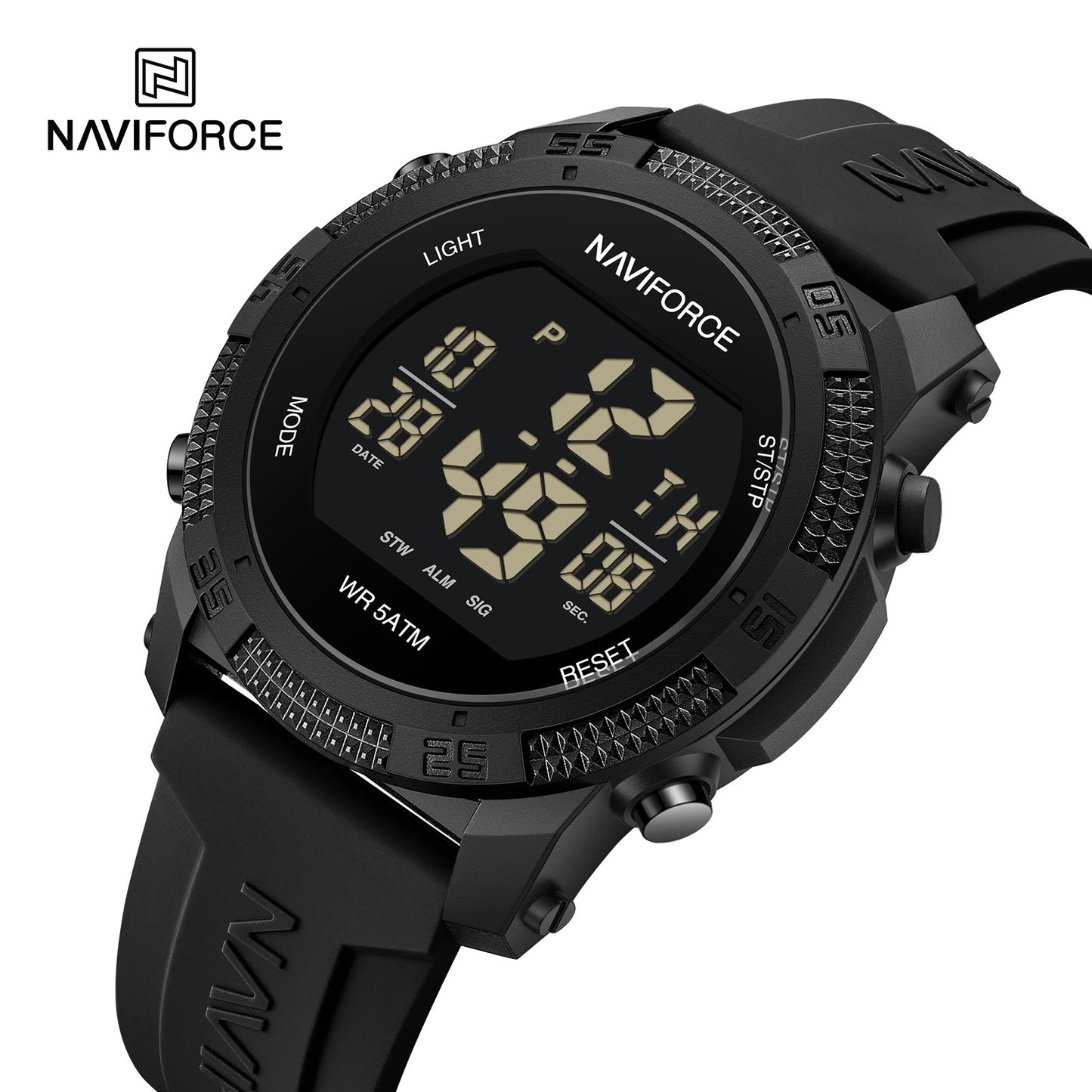 NAVIFORCE Brand Original Men Fashion Watch Water Resistant Personality Wristwatches Luxury Silicone Strap Electronic Clock 2024