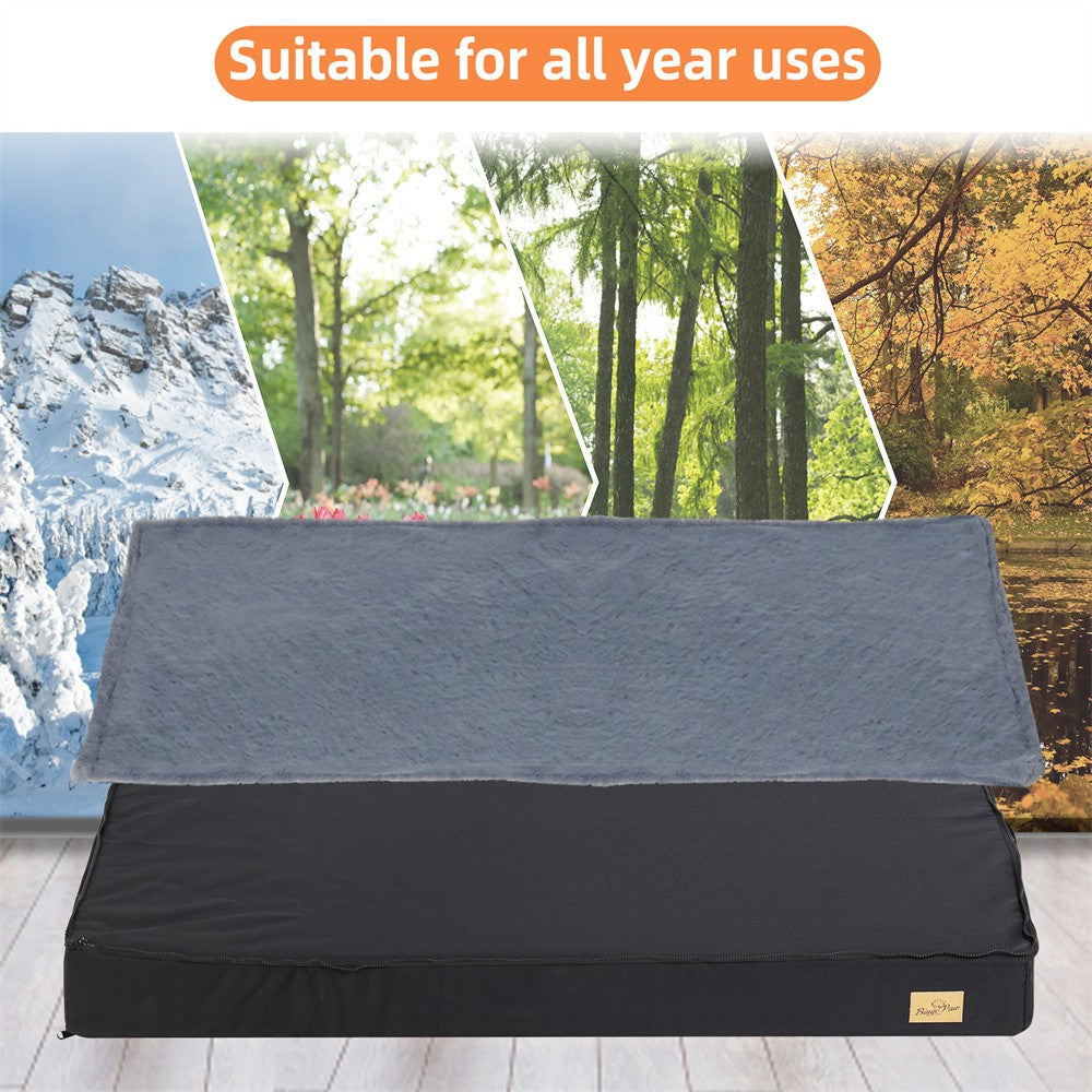 Cama Ortopédica Grande para Cães, Almofada Impermeável para Animais de Estimação, Colchão para Animais de Estimação 2 em 1, Cama de Caixa para Cães com Capa Removível e Lavável, Uso Interno e Externo