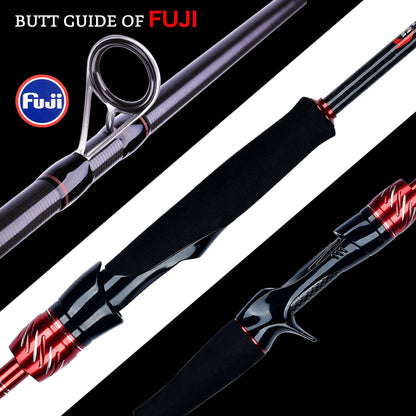BIUTIFU Vara de Pesca Giratória e de Arremesso Fuji Lure Mini Rock 1.8/2.1/2.4/2.7/3.0m Carbon Baitcasting PHISHGER Rápida 5-42g