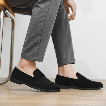 High Quality Men Loafers Comfortable Lightweight Casual Shoes Leather Dress Shoes Slip on Flat Fashion Business Shoes Moccasins