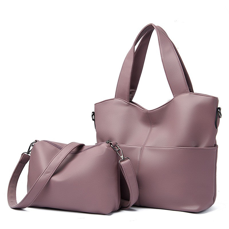 2 Sets Women Handbags Top Quality Pu Leather Luxury Large Capacity Tote Bag Ladies Crossbody Shoulder Bag Purses and HandbagsSac