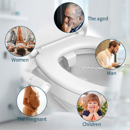 SAMODRA Bidet Acoplável Não Elétrico para Vaso Sanitário, Bico Duplo, Pressão da Água Ajustável com Entrada de Latão