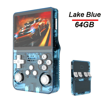 Console de Videogame Portátil Retrô R36S Sistema ARKOS Tela IPS de 3,5 Polegadas Clássico Player de Vídeo Portátil de Bolso Presente de 128G com Jogos