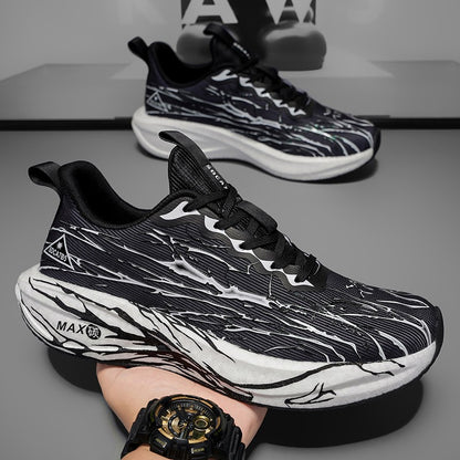 Unisex Running Shoes Breathe Mesh Fashion Lace Up Mens Womens Sneakers Cushioning Thick Sole Outdoor Tennis Shoes for Men Women